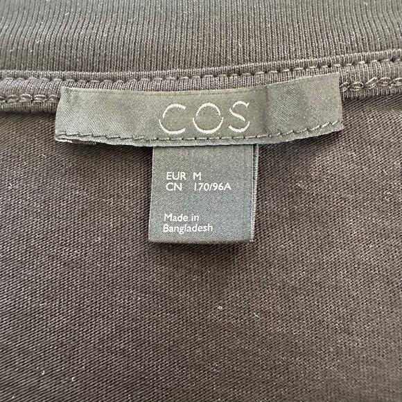 COS Women's Black Long Sleeves Round Neck T-Shirt 100% Cotton Size US M - Picture 3 of 10